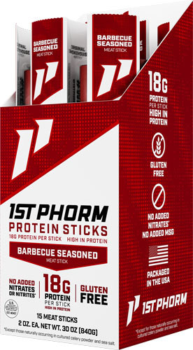 1st Phorm Protein Beef Sticks - Barbecue Seasoned 15 Sticks 1