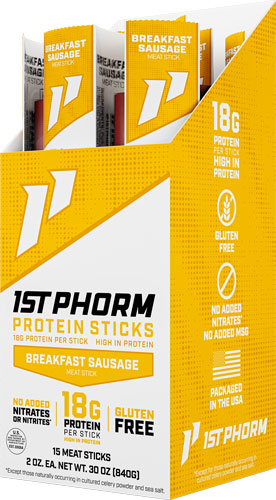 1st Phorm Protein Beef Sticks - Breakfast Sausage 15 Sticks 1