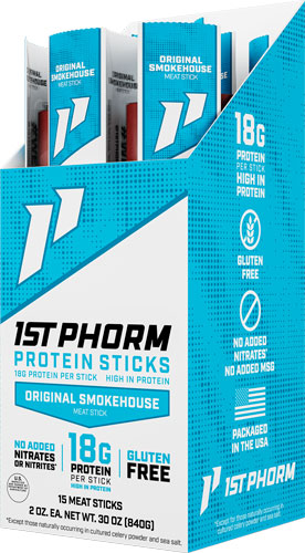 1st Phorm Protein Beef Sticks - Original Smokehouse 15 Sticks 1
