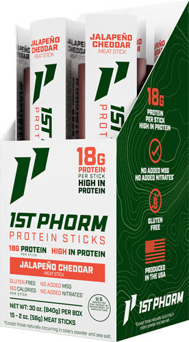 1st Phorm Protein Beef Sticks - Jalepeno Cheddar 15 Sticks 1