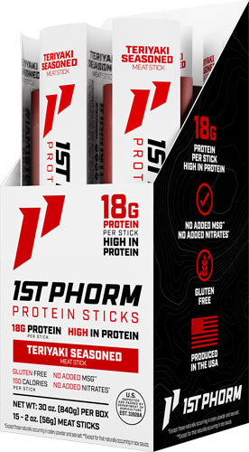 1st Phorm Protein Beef Sticks - Teriyaki Seasoned 15 Sticks 1