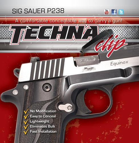 Techna Clip Handgun Retention - Clip Sig P238 Right Side