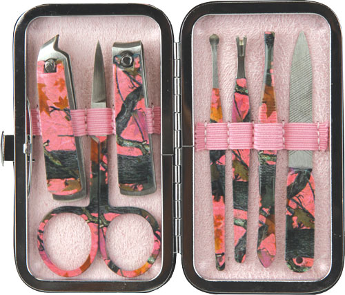 Rivers Edge Womens 7 Piece - Manicure Set Pink Camo