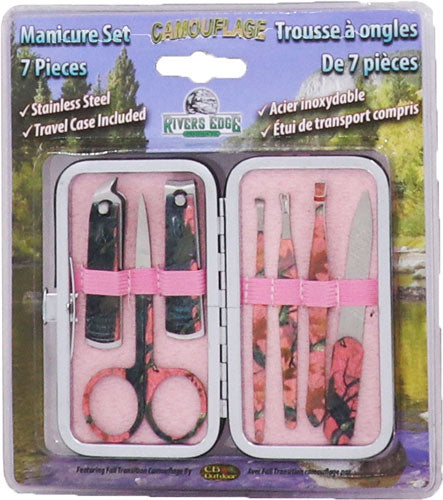 Rivers Edge Womens 7 Piece - Manicure Set Pink Camo