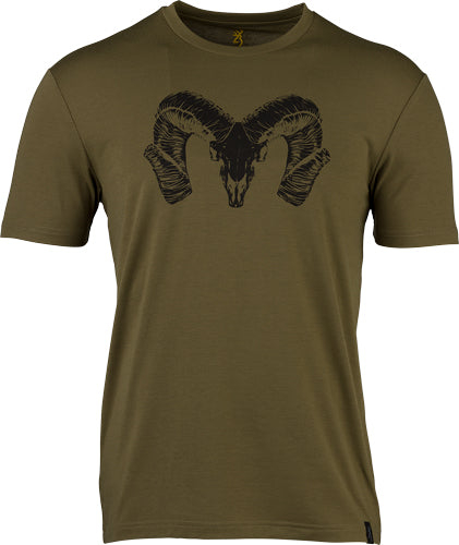 Browning Ss Perf Camp Shirt - Ram Logo Green Large<