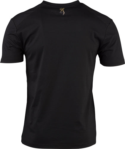 Browning Ss Perf Camp Shirt - Mule Deer Logo Black Large<
