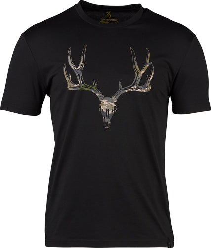 Browning Ss Perf Camp Shirt - Mule Deer Logo Black Large<