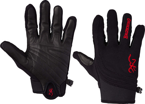 Browning Ace Shooting Gloves - Small Black/red Trim