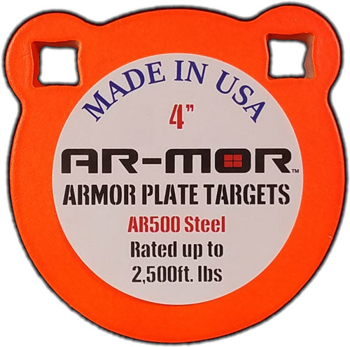 Ar-mor 4" Ar500 Steel Gong - 3/8" Thick Steel Orange Round< 1