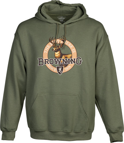 Browning Hoodie Vintage Emblem - Whitetial Green Xxlarge 2