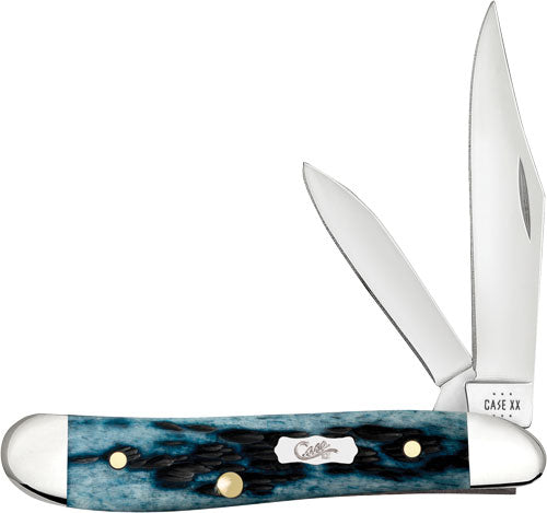 Case Knives Pocket Worn - Mediterranean Blue Bone Peanut