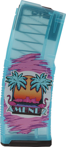 Amend2 Ar-15 Magazine 5.56x45 - 30rd Poly Modc Teal Miami Vice