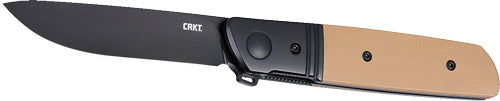 Crkt Bamboozled 3.3" Plain - Edge Assisted Black/brown D2