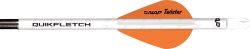 Nap Quickfletch W/2" Twister - Vanes White/orange/orange 6pk