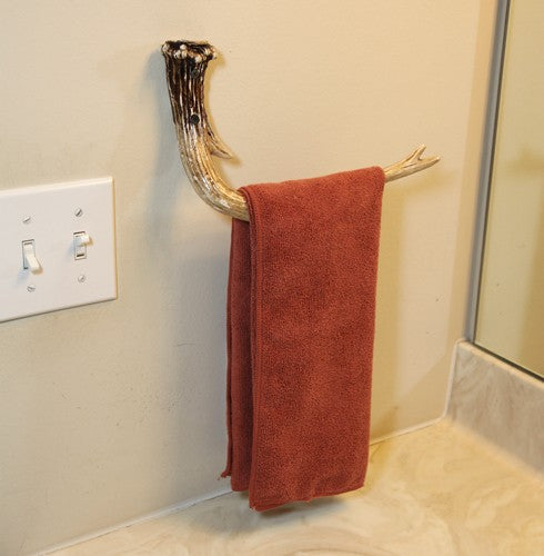 Rivers Edge Antler Hand Towel - Rack Hand Painted Resin 3
