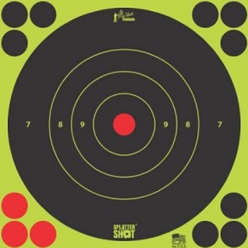Splatter Shot Target Bullseye - 8" Green Peel/stick 6ea 1