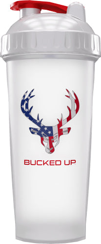 Bucked Up Shaker 28oz White & - Usa Flag Logo Bpa Free 1