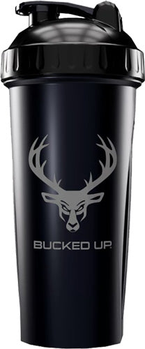 Bucked Up Shaker 28oz Black & - Gray Logo Bpa Free 1
