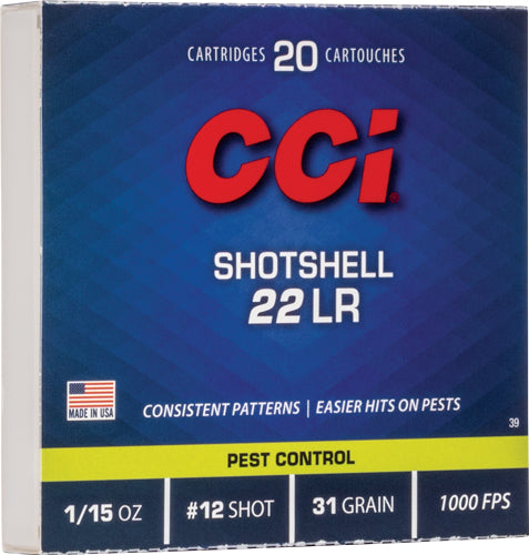 Cci Shotshell 22lr 31gr #12 - Shot 1000fps 20rd 100bx/cs