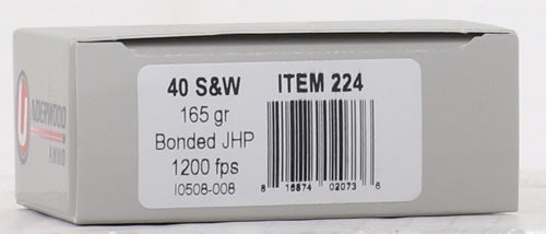 Underwood 40 Sw 165gr Bonded - Jhp 20rd 10bx/cs <