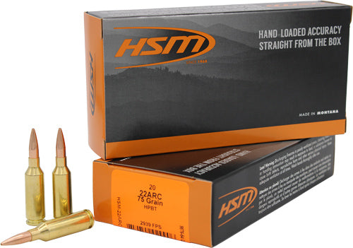 Hsm 22 Arc 75gr Bthp - 20rd 25bx/cs