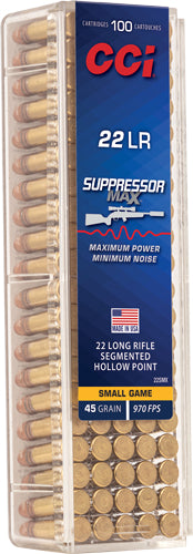 Cci Suppressor Max 22lr Hp - 970fps 100rd 50bx/cs