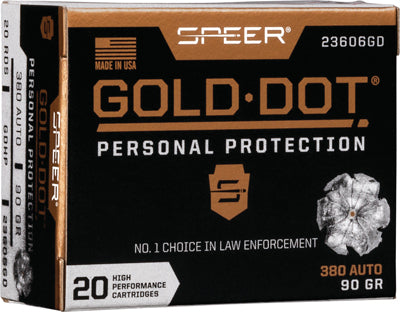 Speer Gold Dot 380 Acp - 90gr Gdhp 20rd 10bx/cs