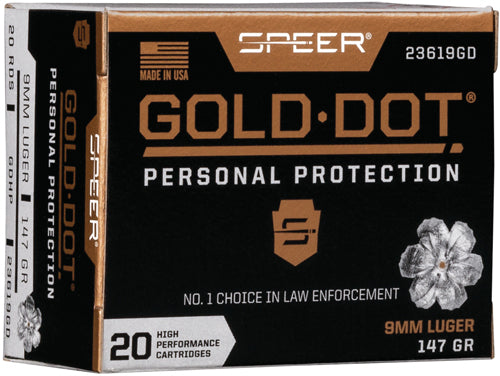 Speer Gold Dot 9mm Luger - 147gr Gdhp 20rd 10bx/cs