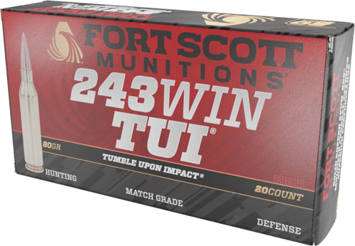 Fort Scott 243 Win 80gr Tui - Solid Copper 20rd 10bx/cs