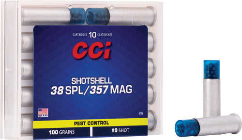 Cci 38/357 Shotshells 100gr - #9 Shot 10rd 20bx/cs