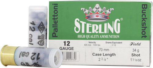 Sterling Big Game 12ga 2.75" - 00 Buck 9 Pellets 10rd 20bx/cs
