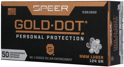 Speer Gold Dot 9mm Luger - 124gr Gdhp 50rd 10bx/cs