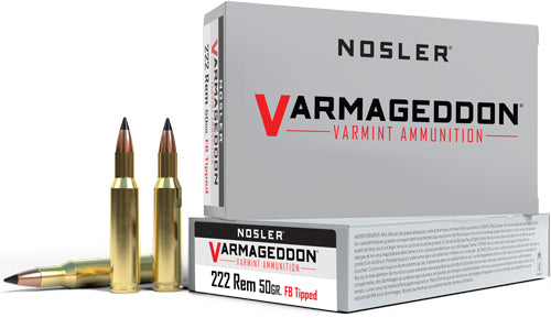 Nosler Varmageddon 222 Rem - 50gr Fbt 20rd 20bx/cs