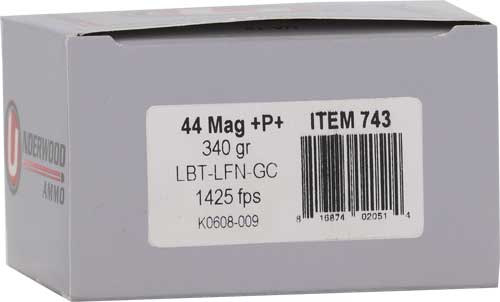 Underwood 44 Rem Mag +p+ 340gr - Lead-fn 20rd 10bx/cs