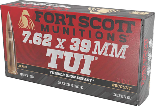 Fort Scott 7.62x39 117gr Tui - Solid Copper 20rd 10bx/cs
