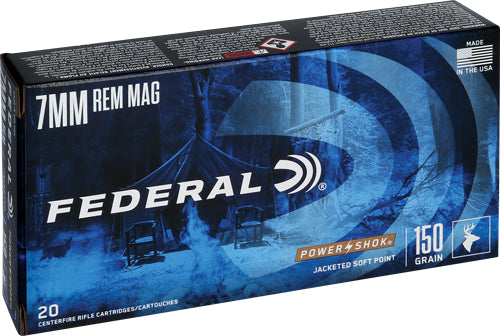 Federal Power-shok 7mm Rem Mag - 150gr Sp 20rd 10bx/cs