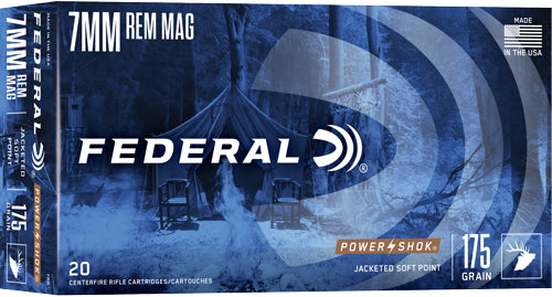 Federal Power-shok 7mm Rem Mag - 175gr Sp 20rd 10bx/cs