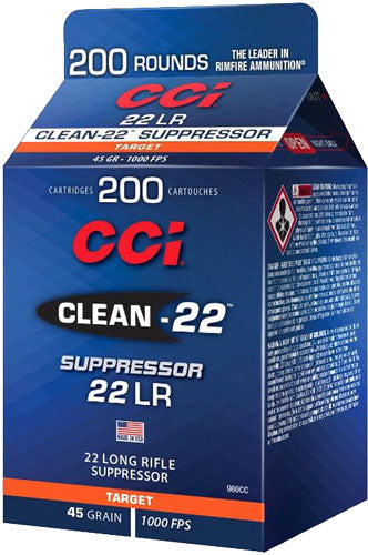 Cci Suppressor Clean 22 Lr - 970fps 45gr Lrn 200rd 10bx/cs