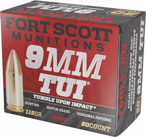 Fort Scott 9mm Luger 115gr - Tui Solid Copper 20rd 25bx/cs