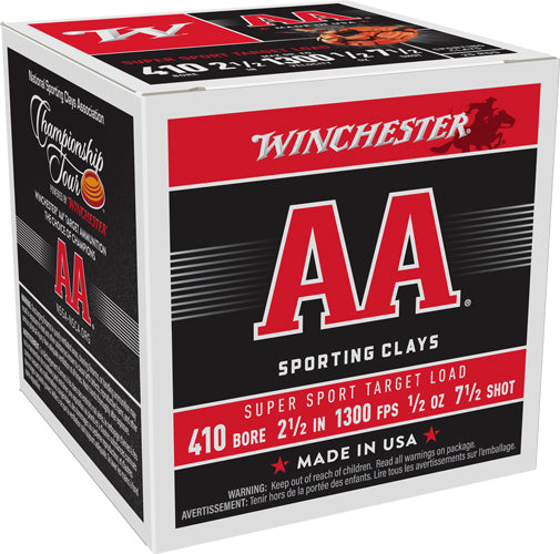 Winchester Aa 410 2.5" 1/2oz - #7.5 1300fps 250rd Case Lot