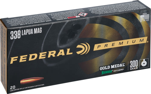 Federal Gold Medal 338 Lapua - 300gr Sierra Mtch 20rd 10bx/cs