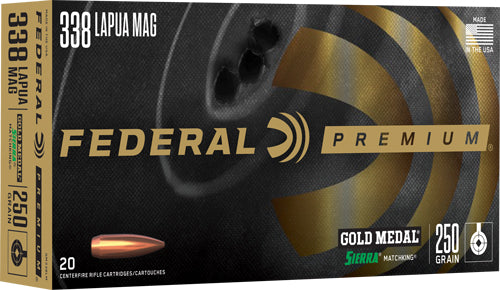Federal Gold Medal 338lapua - 250gr Sierra Mtch 20rd 10bx/cs