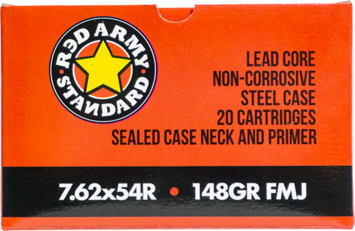 Red Army 7.62x54r 148gr Fmj - Steel Laquered 20rd 31bx/cs