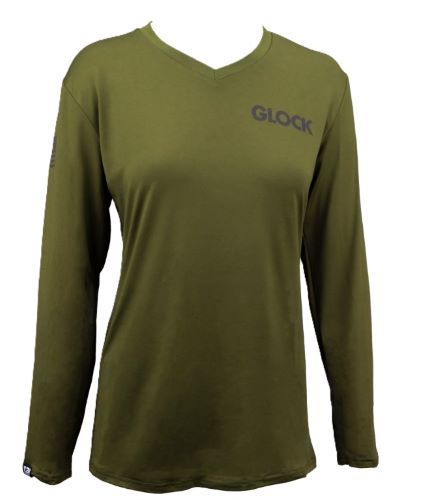 Glock Ladies Performance Long - Sleeve Shirt Lg Military Grn