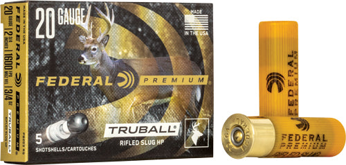 Federal Truball Slg 20ga 2.75" - 1600fps 3/4oz 5rd 50bx/cs