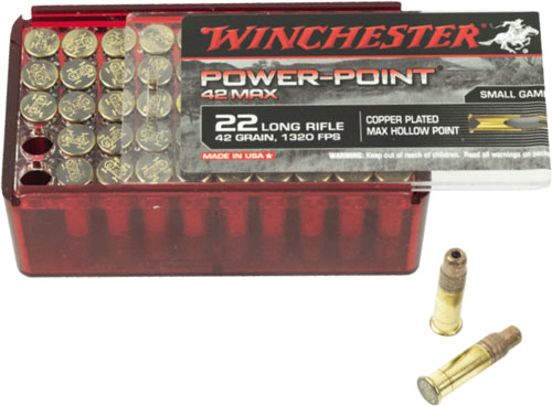 Winchester Power Point Max - 22lr 42gr 50rd 40bx/cs <