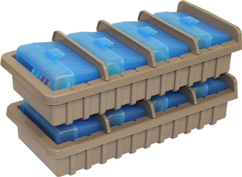 Mtm Ammo Rack W/ 4 Rs50 50rnd - Flip Top Boxes Clr Blue/dk Eth