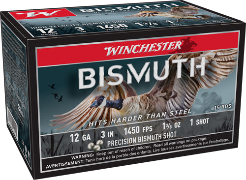 Winchester Bismuth 12ga 3" - 1-3/8oz #1 15rd 10bx/cs