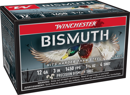 Winchester Bismuth 12ga 3" - 1-3/8oz #4 15rd 10bx/cs
