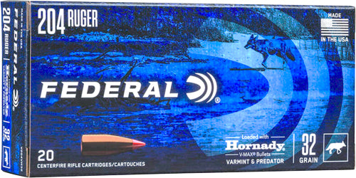 Federal 204 Ruger 32gr V-max - 20rd 10bx/cs